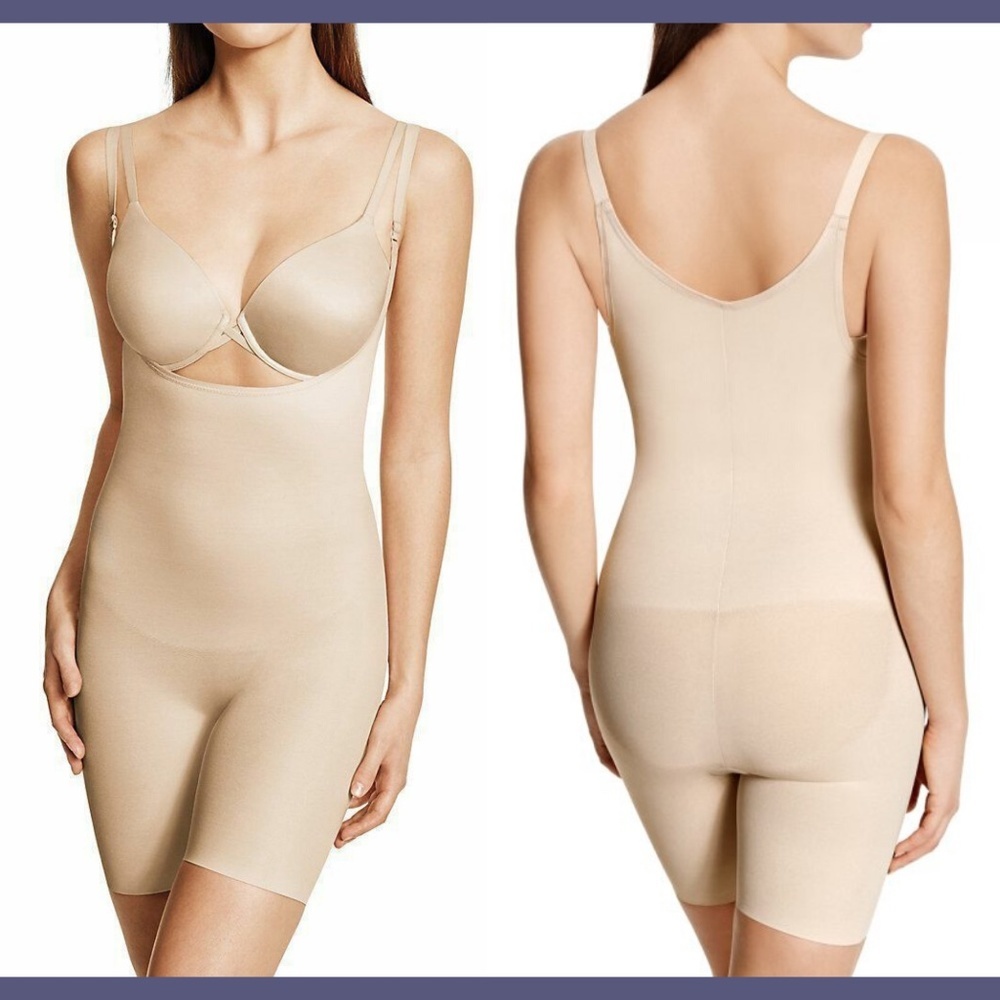 NWT Wacoal‎ 803258 Zoned 4 Open-Bust Bodysuit in Nude [SZ XXL ]
